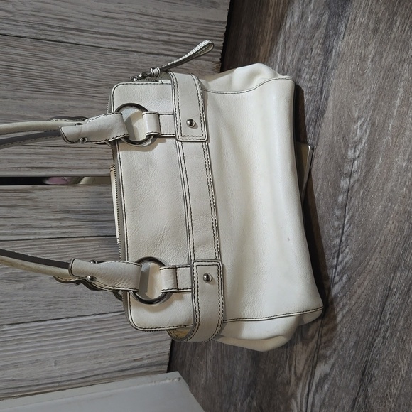 VINTAGE BANANA REPUBLIC LEATHER BAG OFF WHITE - Picture 4 of 17